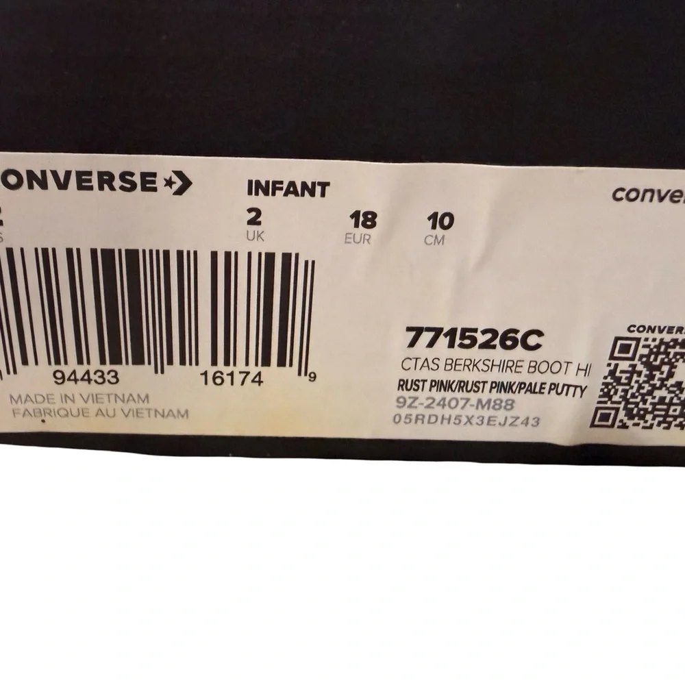 Converse Berkshire Boot Hi Easy-On Toddler 2C Rust Pink Water Repellent NWT